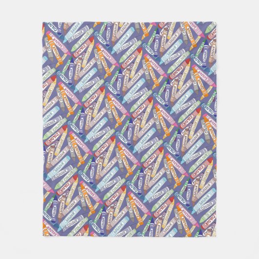 クレヨンカラフル（紫） フリースブランケット (正面)