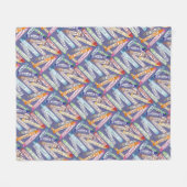 クレヨンカラフル（紫） フリースブランケット (正面(横))