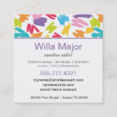 クレヨンカラースプラッシュアートクリエイティブ スクエア名刺 (正面)