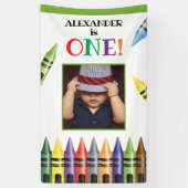 クレヨンキッズ1st誕生日パーティー写真 横断幕 (縦)