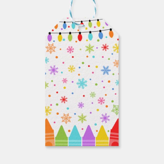 クレヨンギフトラベル、クリスマスメッセージカード ギフトタグ (裏面)