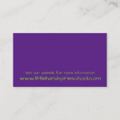 クレヨンクライアンズアート先生アーツスクールプレスクール 名刺 (裏面)