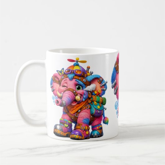 クレヨンサリーの象 コーヒーマグカップ (左)