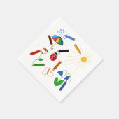 クレヨンスケッチアカラフルワールド スタンダードカクテルナプキン (角)