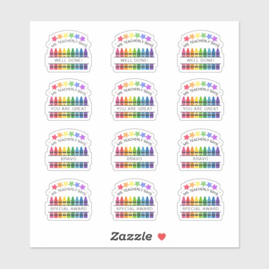 クレヨンスターズリワード学生やる気を起こさせる先生 シール (シート)