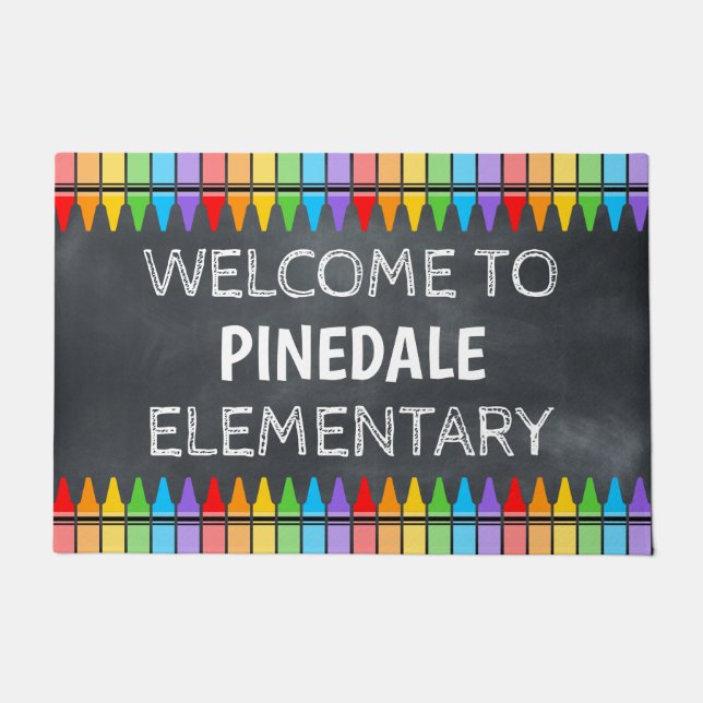 クレヨンズスクールウェルカムドアマット ドアマット (正面)