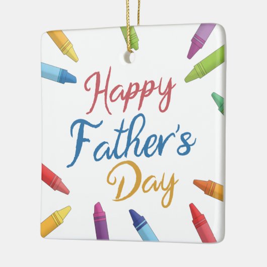 クレヨンズハッピーファーザーズデイタイポグラフィ |オーナメント セラミックオーナメント (左)