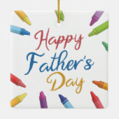 クレヨンズハッピーファーザーズデイタイポグラフィ |オーナメント セラミックオーナメント (裏面)