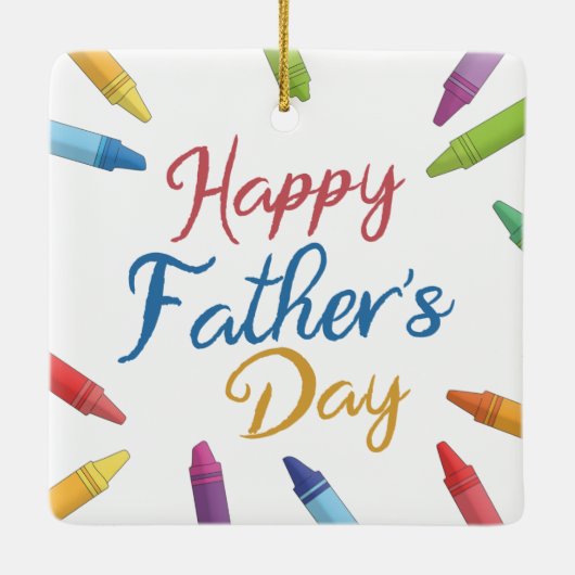 クレヨンズハッピーファーザーズデイタイポグラフィ |オーナメント セラミックオーナメント (裏面)