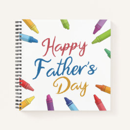 クレヨンズハッピーファーザーズデイタイポグラフィ |ノートブック ノートブック