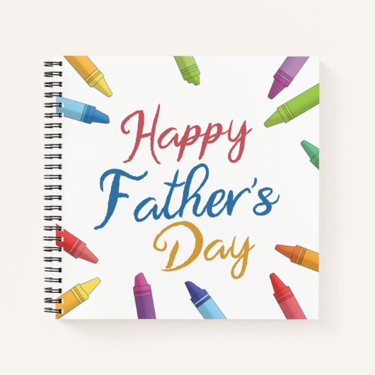 クレヨンズハッピーファーザーズデイタイポグラフィ |ノートブック ノートブック (正面)