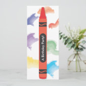 クレヨンテーマ招待状|赤 招待状 (スタンド正面)