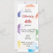 クレヨンテーマ招待状|赤 招待状 (裏面)