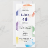 クレヨンテーマ招待状|青 招待状 (裏面)