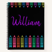 クレヨンドレパーソナライズされたスSketc,新学期 ノートブック (正面)