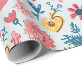 クレヨンハートと花 ラッピングペーパー (ロールコーナー)