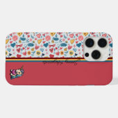 クレヨンパステルハートと花 iPhoneケース (裏面横)