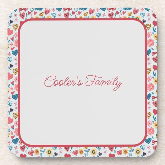 クレヨンパステルハート&フラワーズ コースター (正面)