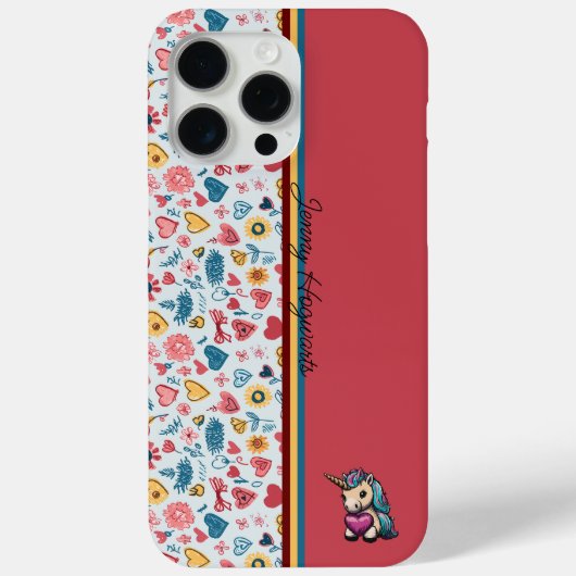 クレヨンパステルハート&フラワーズ Case-Mate iPhoneケース (裏面)