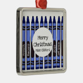 クレヨンパーソナライズされたスクールイヤーオーナメント メタルオーナメント (右)