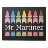 クレヨンパーソナライズされた先生名可愛いバックスクール ノートパッド (正面)