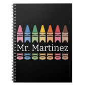 クレヨンパーソナライズされた先生名可愛いバックスクール ノートブック (正面)