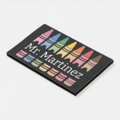 クレヨンパーソナライズされた先生名可愛いバックスクール ポストイット (アングル)