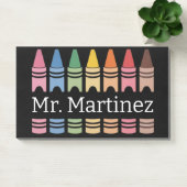 クレヨンパーソナライズされた先生名可愛いバックスクール ポストイット (オフィス)