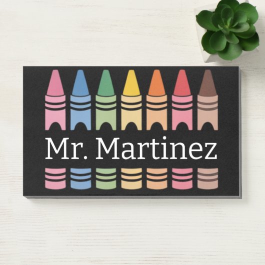 クレヨンパーソナライズされた先生名可愛いバックスクール ポストイット (オフィス)