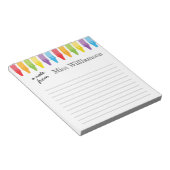 クレヨンパーソナライズされた先生感謝ギフト ノートパッド (アングル)