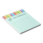 クレヨンパーソナライズされた先生感謝ギフト ノートパッド (アングル)