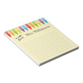 クレヨンパーソナライズされた先生感謝ギフト ノートパッド (アングル)