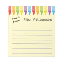 クレヨンパーソナライズされた先生感謝ギフト ノートパッド