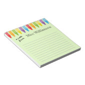 クレヨンパーソナライズされた先生感謝ギフト ノートパッド (アングル)