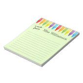 クレヨンパーソナライズされた先生感謝ギフト ノートパッド (回転)