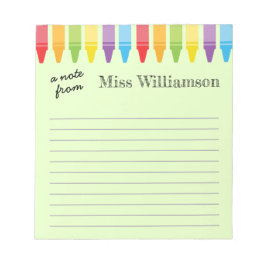 クレヨンパーソナライズされた先生感謝ギフト ノートパッド