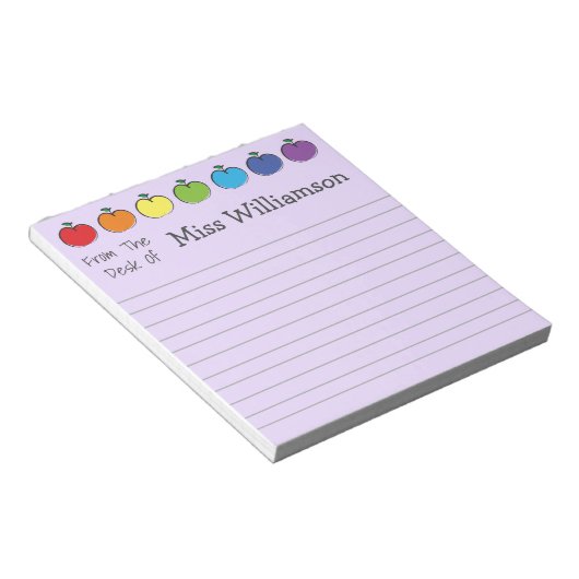 クレヨンパーソナライズされた先生感謝ギフト ノートパッド (アングル)