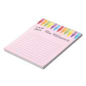 クレヨンパーソナライズされた先生感謝ギフト ノートパッド (回転)