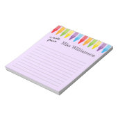 クレヨンパーソナライズされた先生感謝ギフト ノートパッド (回転)