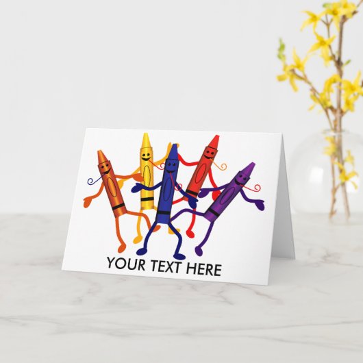 クレヨンパーティーグリーティングカードテンプレート カード (黄色い花)