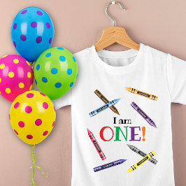 クレヨンファースト誕生日キッズネームパーティー Tシャツ