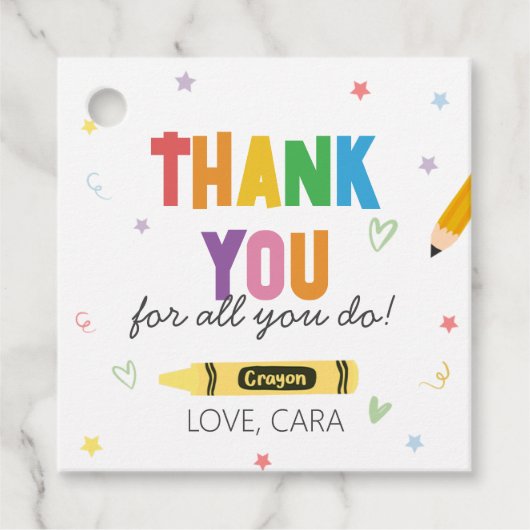 クレヨン先生感謝サンキュースクエア フェイバータグ (正面)