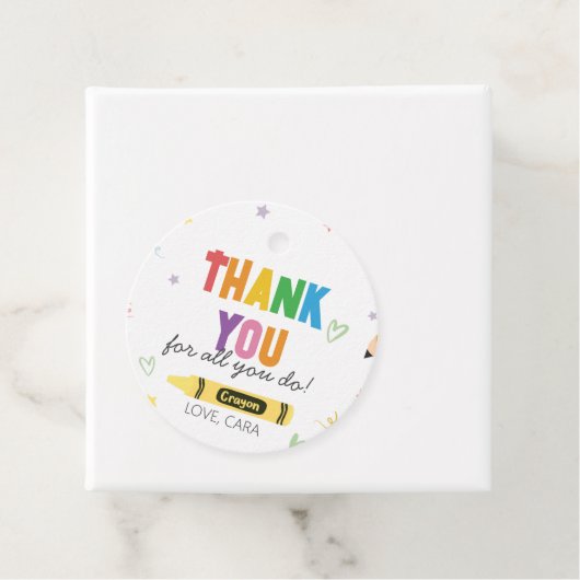 クレヨン先生感謝Thank You Round フェイバータグ (インサイチュ)