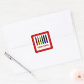 クレヨン名クレヨンテンプレートレッドステッカー スクエアシール (封筒)