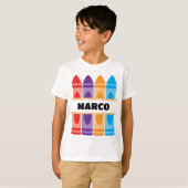 クレヨン名シャツ、キッズスクール幼稚園、少年 Tシャツ (正面フル)