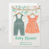 クレヨン図解入りの、写真付きの赤ちゃんシャワー招待状 シーズンカード (正面/裏面)