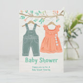 クレヨン図解入りの、写真付きの赤ちゃんシャワー招待状 シーズンカード (スタンド正面)