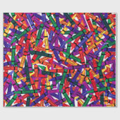 クレヨン子供の誕生日クレヨンラップ ラッピングペーパー (フラット)