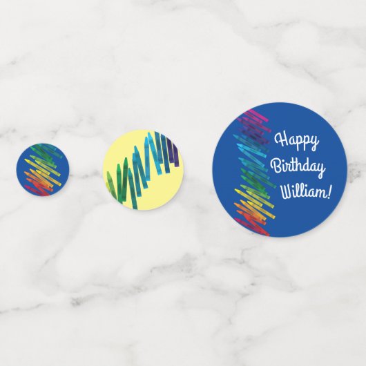 クレヨン子供の誕生日パーティーアートカワイイカラフル コンフェッティ (正面)