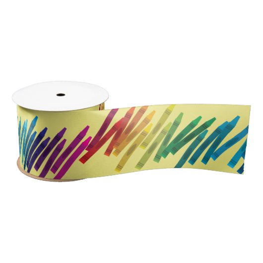 クレヨン子供の誕生日パーティーアートカワイイカラフル サテンリボン (リール)